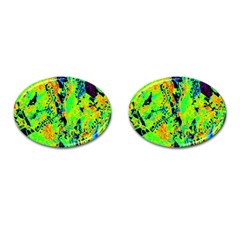 Bow Canopy Height Satelite Map Cufflinks (oval)
