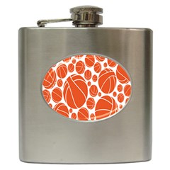 Basketball Ball Orange Sport Hip Flask (6 Oz) by Alisyart