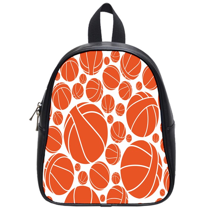 Basketball Ball Orange Sport School Bags (Small) 