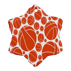 Basketball Ball Orange Sport Snowflake Ornament (two Sides)