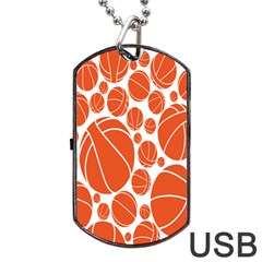 Basketball Ball Orange Sport Dog Tag Usb Flash (two Sides) by Alisyart