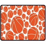 Basketball Ball Orange Sport Double Sided Fleece Blanket (Medium)  58.8 x47.4  Blanket Front