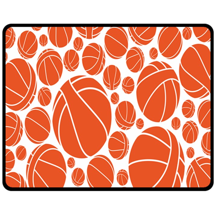 Basketball Ball Orange Sport Double Sided Fleece Blanket (Medium) 