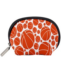 Basketball Ball Orange Sport Accessory Pouches (small)  by Alisyart