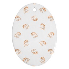 Birds Sketch Pattern Ornament (oval) by dflcprints