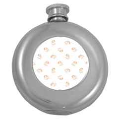 Birds Sketch Pattern Round Hip Flask (5 Oz) by dflcprints