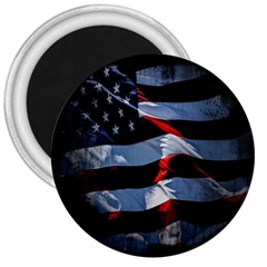 Grunge American Flag Background 3  Magnets by Simbadda