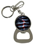 Grunge American Flag Background Button Necklaces Front