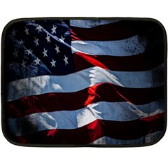 Grunge American Flag Background Fleece Blanket (mini) by Simbadda