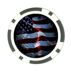 Grunge American Flag Background Poker Chip Card Guard (10 Pack) by Simbadda