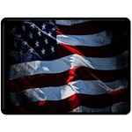 Grunge American Flag Background Double Sided Fleece Blanket (Large)  80 x60  Blanket Back