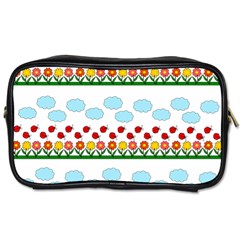 Ladybugs And Flowers Toiletries Bags by Valentinaart