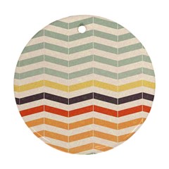 Abstract Vintage Lines Round Ornament (two Sides)