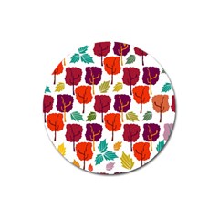 Colorful Trees Background Pattern Magnet 3  (round)