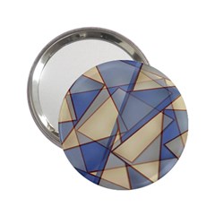 Blue And Tan Triangles Intertwine Together To Create An Abstract Background 2 25  Handbag Mirrors by Simbadda