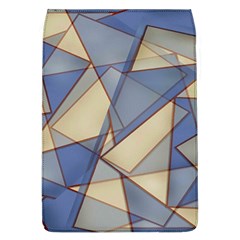 Blue And Tan Triangles Intertwine Together To Create An Abstract Background Flap Covers (l)  by Simbadda