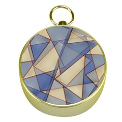 Blue And Tan Triangles Intertwine Together To Create An Abstract Background Gold Compasses by Simbadda