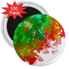 Digitally Painted Messy Paint Background Texture 3  Magnets (100 Pack) by Simbadda