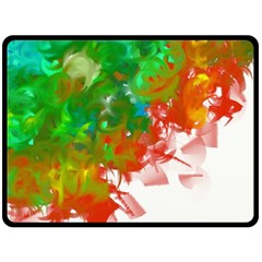 Digitally Painted Messy Paint Background Texture Double Sided Fleece Blanket (large)  by Simbadda