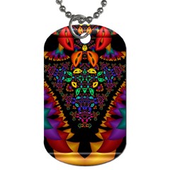 Symmetric Fractal Image In 3d Glass Frame Dog Tag (one Side)