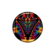 Symmetric Fractal Image In 3d Glass Frame Hat Clip Ball Marker (4 Pack)