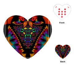 Symmetric Fractal Image In 3d Glass Frame Playing Cards (heart)  by Simbadda