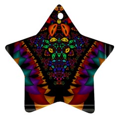 Symmetric Fractal Image In 3d Glass Frame Star Ornament (two Sides) by Simbadda