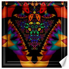 Symmetric Fractal Image In 3d Glass Frame Canvas 20  X 20   by Simbadda