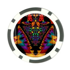 Symmetric Fractal Image In 3d Glass Frame Poker Chip Card Guard (10 Pack) by Simbadda