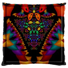 Symmetric Fractal Image In 3d Glass Frame Large Cushion Case (one Side) by Simbadda