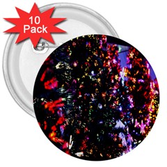 Lit Christmas Trees Prelit Creating A Colorful Pattern 3  Buttons (10 Pack)  by Simbadda