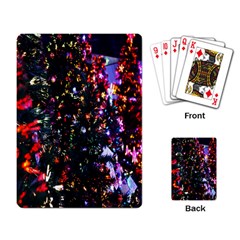 Lit Christmas Trees Prelit Creating A Colorful Pattern Playing Card by Simbadda