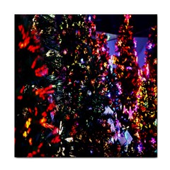 Lit Christmas Trees Prelit Creating A Colorful Pattern Face Towel by Simbadda
