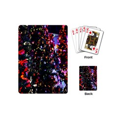 Lit Christmas Trees Prelit Creating A Colorful Pattern Playing Cards (mini)  by Simbadda