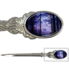 Moonlit A Forest At Night With A Full Moon Letter Openers by Simbadda