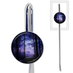 Moonlit A Forest At Night With A Full Moon Book Mark by Simbadda