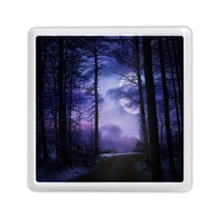 Moonlit A Forest At Night With A Full Moon Memory Card Reader (square)  by Simbadda