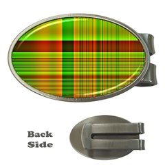 Multicoloured Background Pattern Money Clips (oval)  by Simbadda