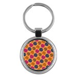 Colorful Trees Background Pattern Key Chains (Round)  Front