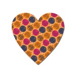 Colorful Trees Background Pattern Heart Magnet Front