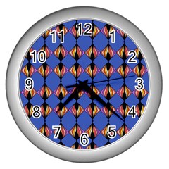 Abstract Lines Seamless Pattern Wall Clocks (silver) 