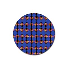 Abstract Lines Seamless Pattern Rubber Round Coaster (4 Pack)  by Simbadda