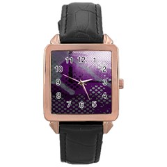 Evil Moon Dark Background With An Abstract Moonlit Landscape Rose Gold Leather Watch  by Simbadda