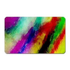 Colorful Abstract Paint Splats Background Magnet (rectangular)