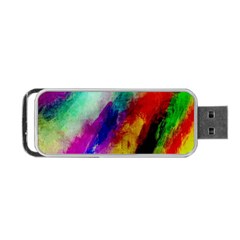 Colorful Abstract Paint Splats Background Portable Usb Flash (one Side) by Simbadda