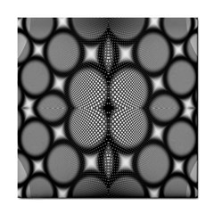 Mirror Of Black And White Fractal Texture Tile Coasters by Simbadda