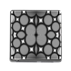 Mirror Of Black And White Fractal Texture Memory Card Reader (square) by Simbadda