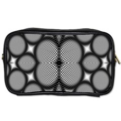 Mirror Of Black And White Fractal Texture Toiletries Bags by Simbadda