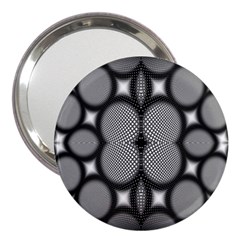 Mirror Of Black And White Fractal Texture 3  Handbag Mirrors by Simbadda