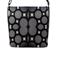 Mirror Of Black And White Fractal Texture Flap Messenger Bag (l) 